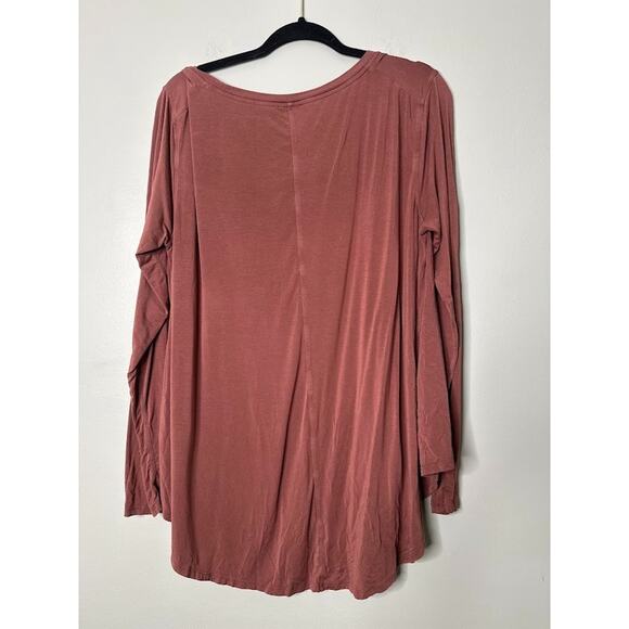 Lululemon Nulu Top Womens Size 10 Relaxed Yoga Long Sleeve Silk Blend Modal Rust - Picture 5 of 8